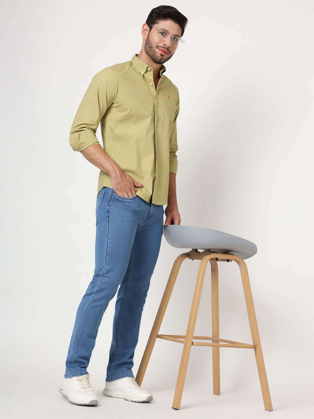 Premium Men'S Jeans With Cotton Lycra Shirts-38 / M-40