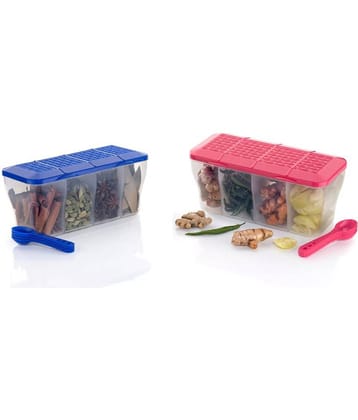OFFYX - Masala Container PET Multicolor Spice Container ( Set of 2 )