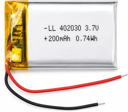 NOVEL 3.7V 200mAh Lithium Polymer Rechargeable Battery Model 402030 | Suitable for Smart Watches, Fitness Bands, TWS Earbuds, Earphones and Wearables