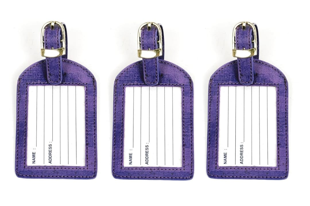 Sukeshcraft Luggage Tags Suitcase Tag Travel Bag Labels (Purple)
