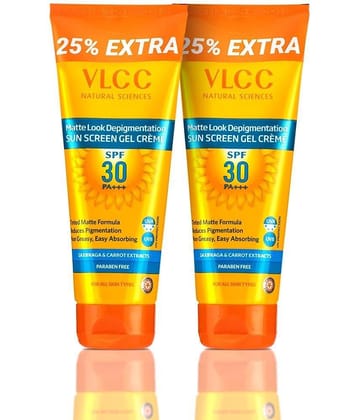 Vlcc Matte Look Spf 30 Pa ++ Sunscreengel Cream , 100G With 25G Extra(Pack Of 2)