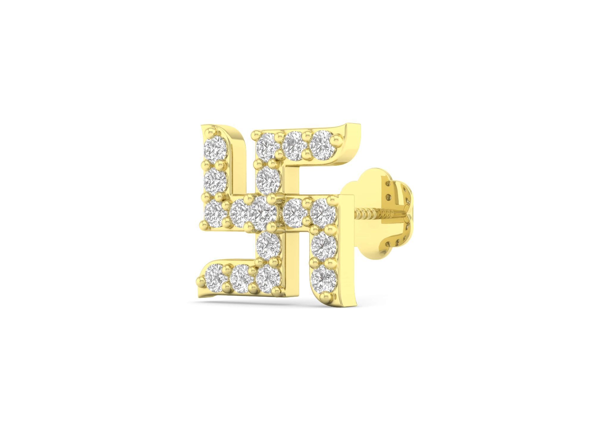 Swastik Ear Stud For Men (1 Pc Only)