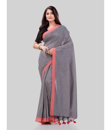 Desh Bidesh Cotton Self Design Saree Without Blouse Piece ( Grey )