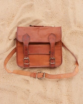 Pure Leather Brown Rectangular Purse Buckled-10/13 inch