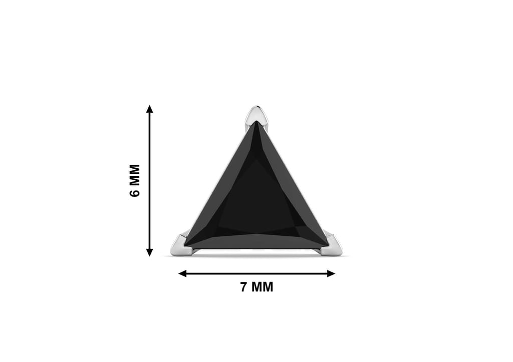 Black Triangle Solitaire Men's Ear Stud (1 Pc Only)