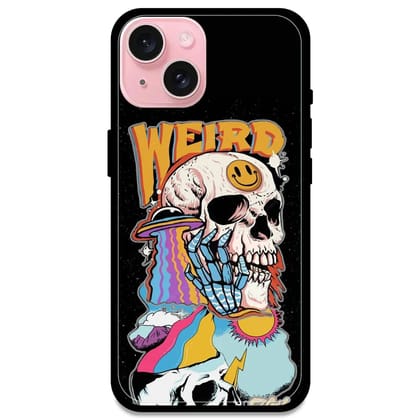 Weird Skull Graffiti - Glossy Metal Silicone Case For Apple iPhone Models-Apple iPhone 15