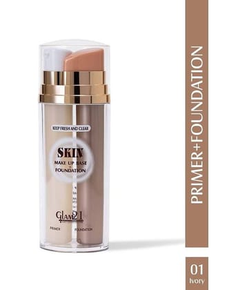 Glam21 Primer + Foundation For All Skin Oil Free Formula Long Lasting Satin Finish 60ml Ivory-01