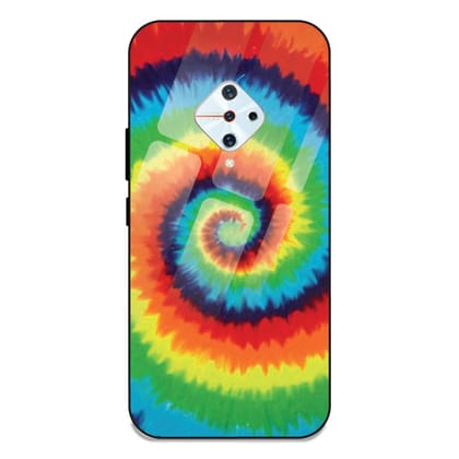 Rainbow Tie Dye - Glass Case For Vivo Models-Vivo S1 Pro