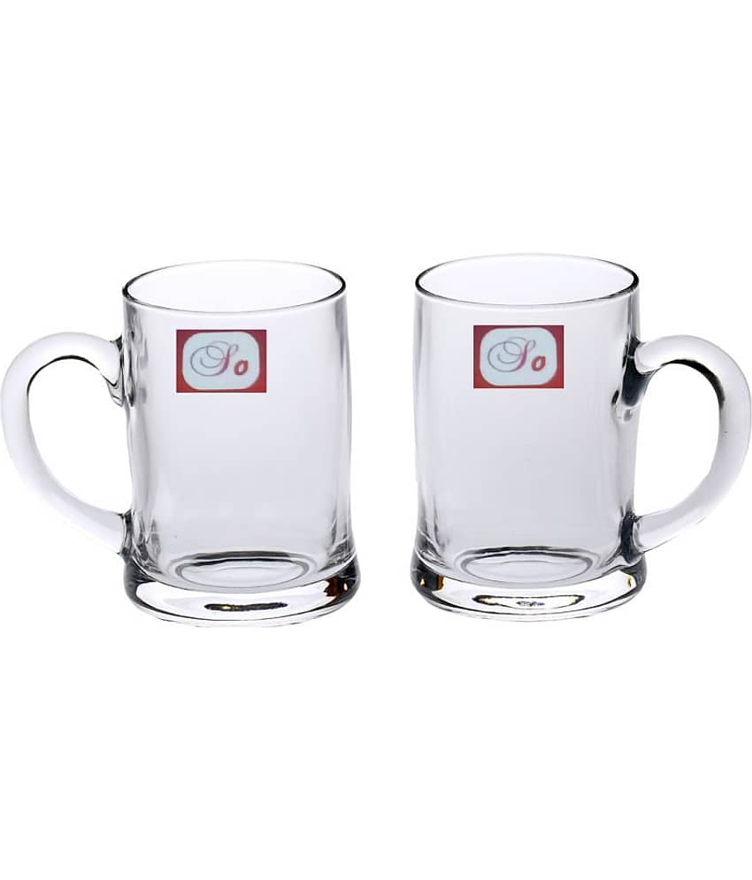 Afast Beer Mug Glasses Set,  350 ML - (Pack Of 2)