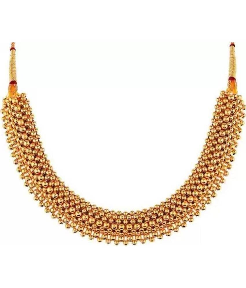 HEER COLLECTION - Gold Pearls Necklace ( Pack of 1 )