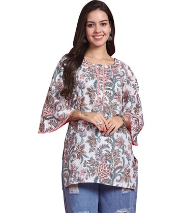 Rajnandini Women's Cotton Tunic ( White )