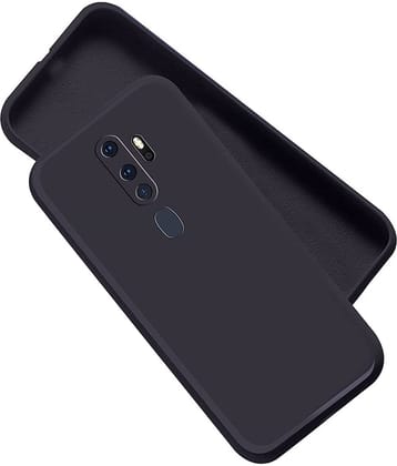 Case Vault Covers - Black Silicon Plain Cases Compatible For Oppo A5 2020 ( Pack of 1 )