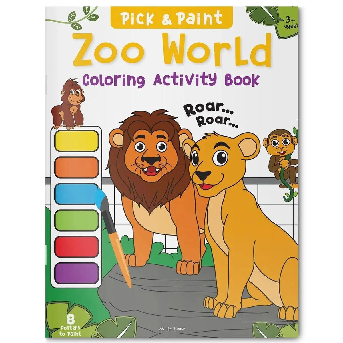 Wonder House Pick and Paint Coloring Activity Book Zoo World