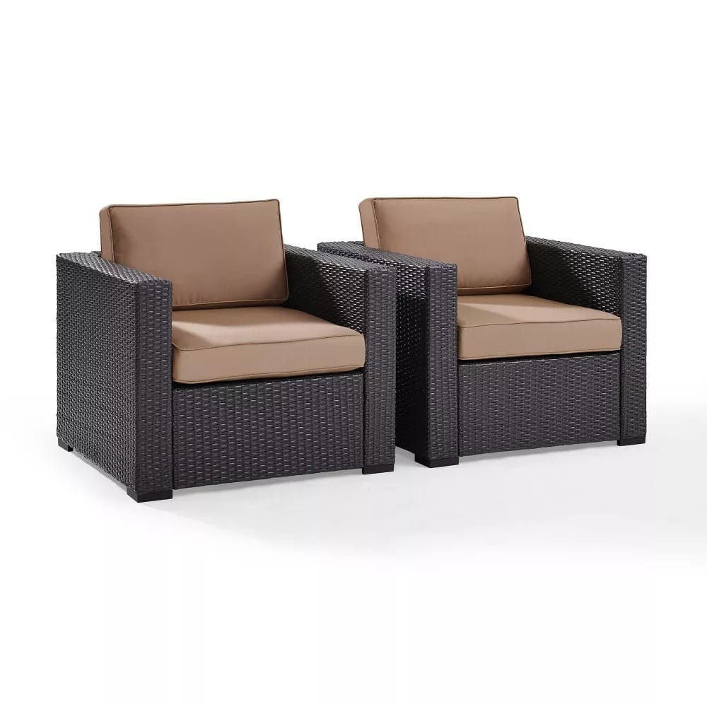 MJA FURNITURE Outdoor Sofa 2 Seater for Garden, Balcony | Waterproof Wicker Rattan Sofa with Cushion Set of 2, Outdoor Sofa Single Seater
