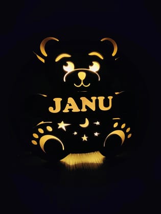 Personalised Wooden Teddy LED LampSize12