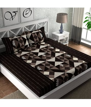 CG HOMES Microfiber 1 Double Bedsheet with 2 Pillow Covers ( Gold )
