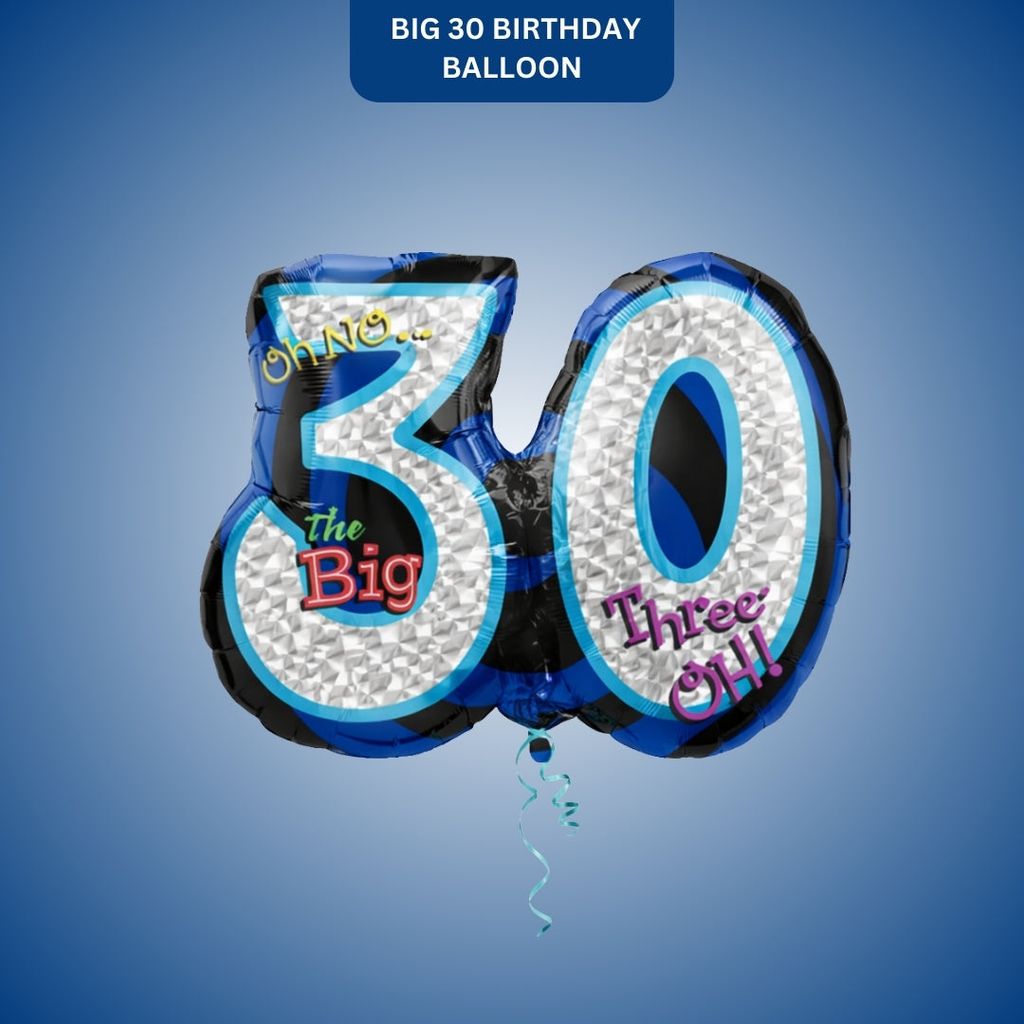 Oh No! The Big 30 Birthday Balloon - 27 inches - Party and Festive Needs | Buy online on ZillyBuy