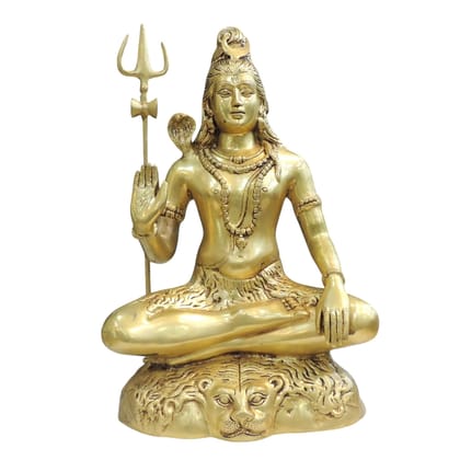 Handcrafted Brass Shiva Ji Idol Statue | Home Mandir Decor, Height : 21.5 Inch (BSMAS1834 X)