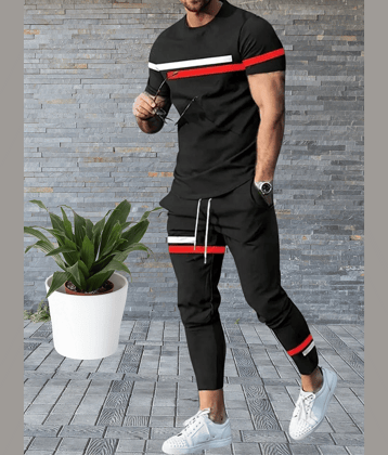 Forbro Black Cotton Blend Regular Fit Men's Tracksuit ( Pack of 1 )