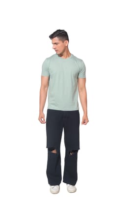 Kinnko Premium Cotton Mens Plain T-Shirt  Pistachio Green