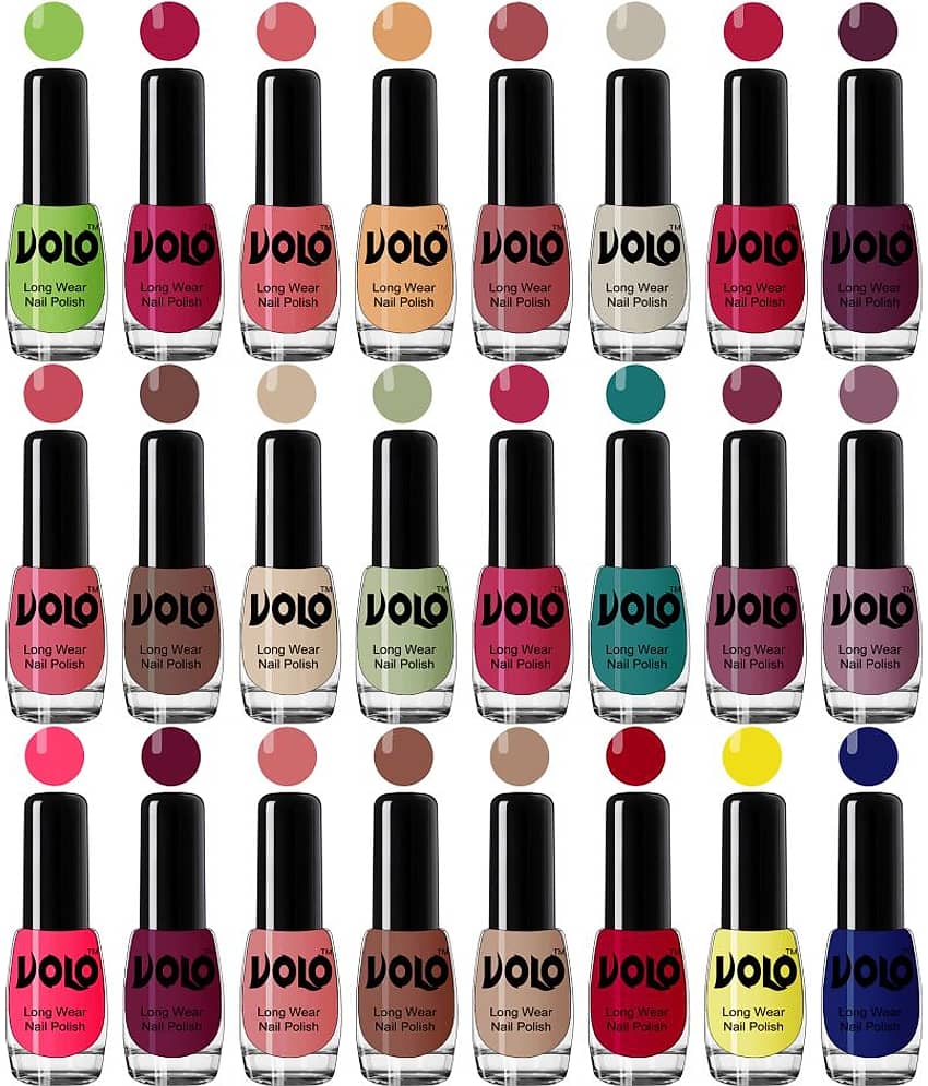 VOLO Professional Brush  Set of 24 Pcs  Nail Polish Infinite Shine Combo Multi Glossy 120 mL