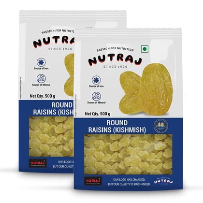 Nutraj Round Raisins 1 Kg (500g X 2)