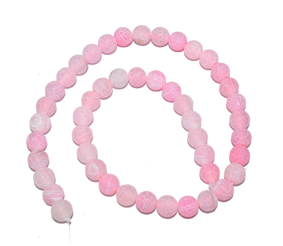 Frosted Dragon Vein Agate Beads,(48 Pcs) Crackle Gemstone Beads (8 MM), SEP-801-1 String 48 Pcs / 8 MM