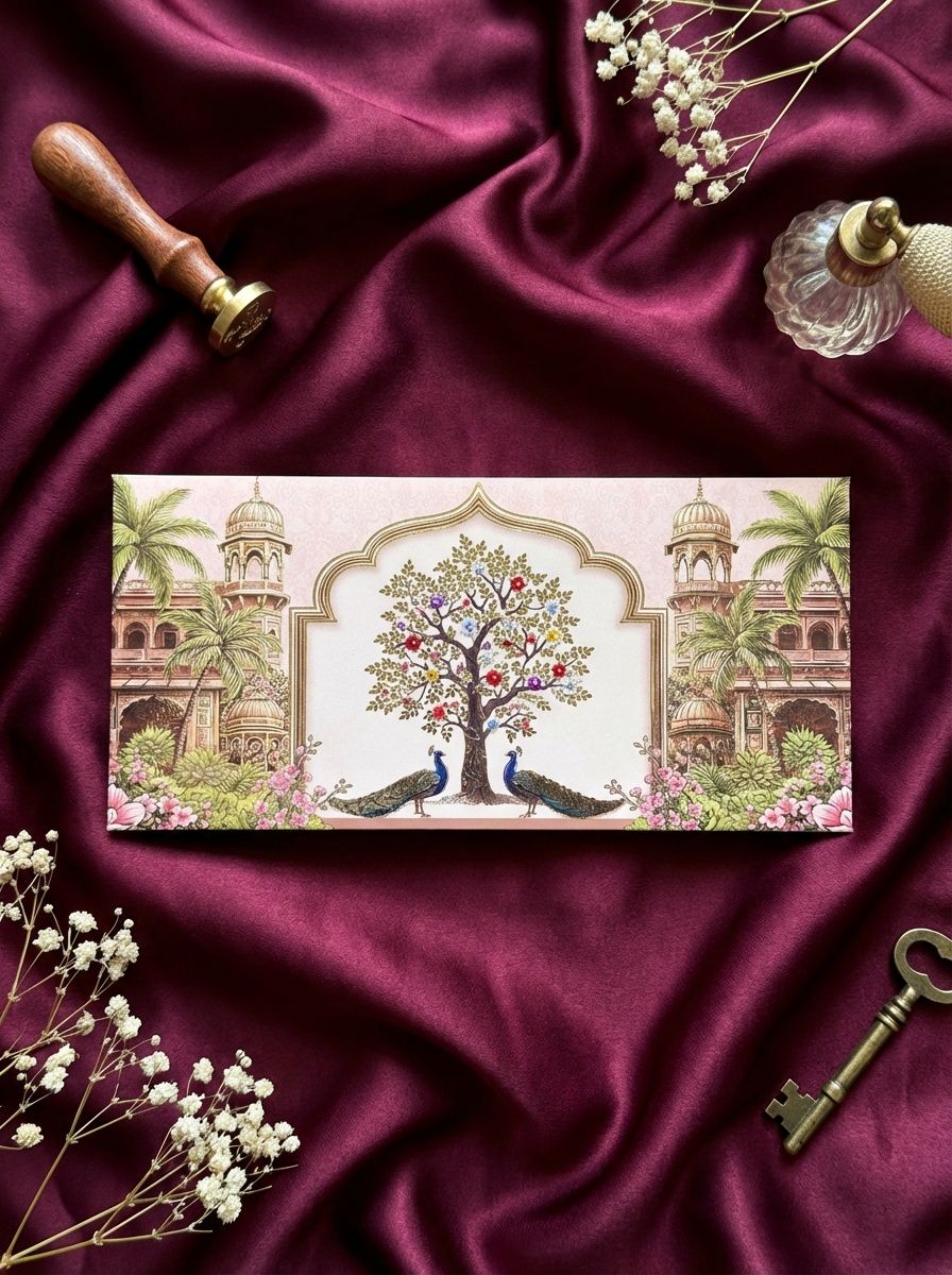 Haveli Serenade Money Envelope – Heritage Designer Shagun Envelope for Wedding & Festive Gifting