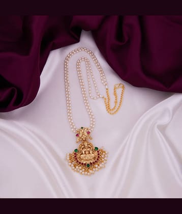 ROFARWORD Gold Brass Necklace Set ( Pack of 1 )