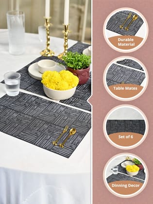 Modern Geometric Pattern Dark Grey Table Placemat