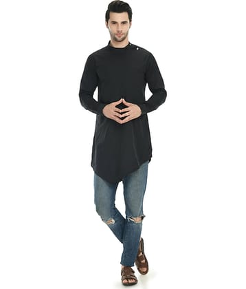 DESIGN TREND Black Cotton Kurta Single