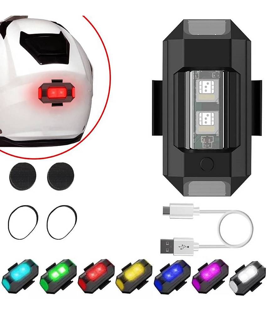 LEAVESS-Universal Safety Signal 7 Colors Mini USB Rechargeable Strobe Lights Anti-collision LED for Helmet Bicycle Motorcycle (Pack-1)