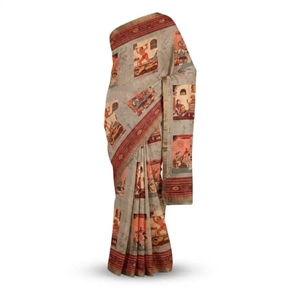 Beige Mythic Sambalpuri Saree