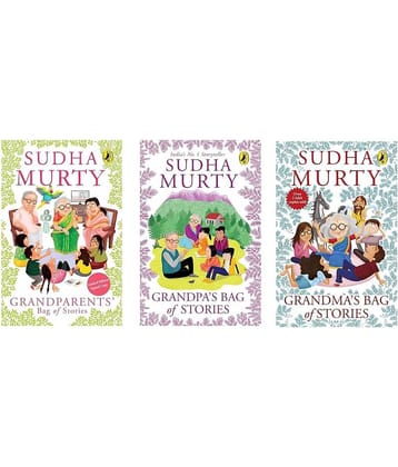 ( Combo Of 3 Books ) Grandma's Bag of Stories & Grandparents' Bag of Stories & Grandpa’s Bag of Stories Paperback English By Sudha Murty