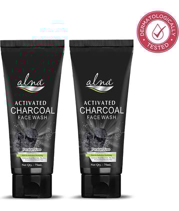 Alna Charcoal Face Wash 75ml Paraben Free , Pack of 2