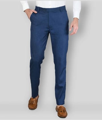 SAM AND JACK - Blue Polycotton Regular - Fit Men's Trousers ( Pack of 1 )