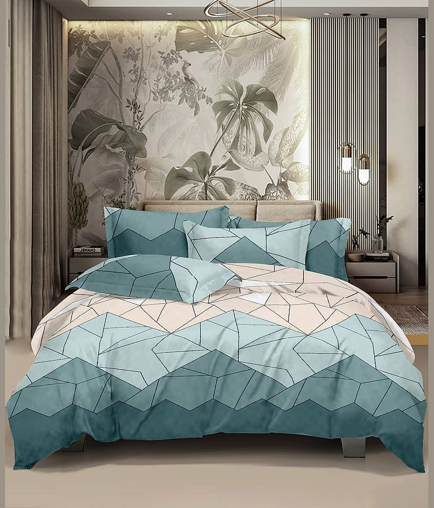 HONOR YOUR HOME Poly Cotton 1 Double Bedsheet with 2 Pillow Covers ( White )