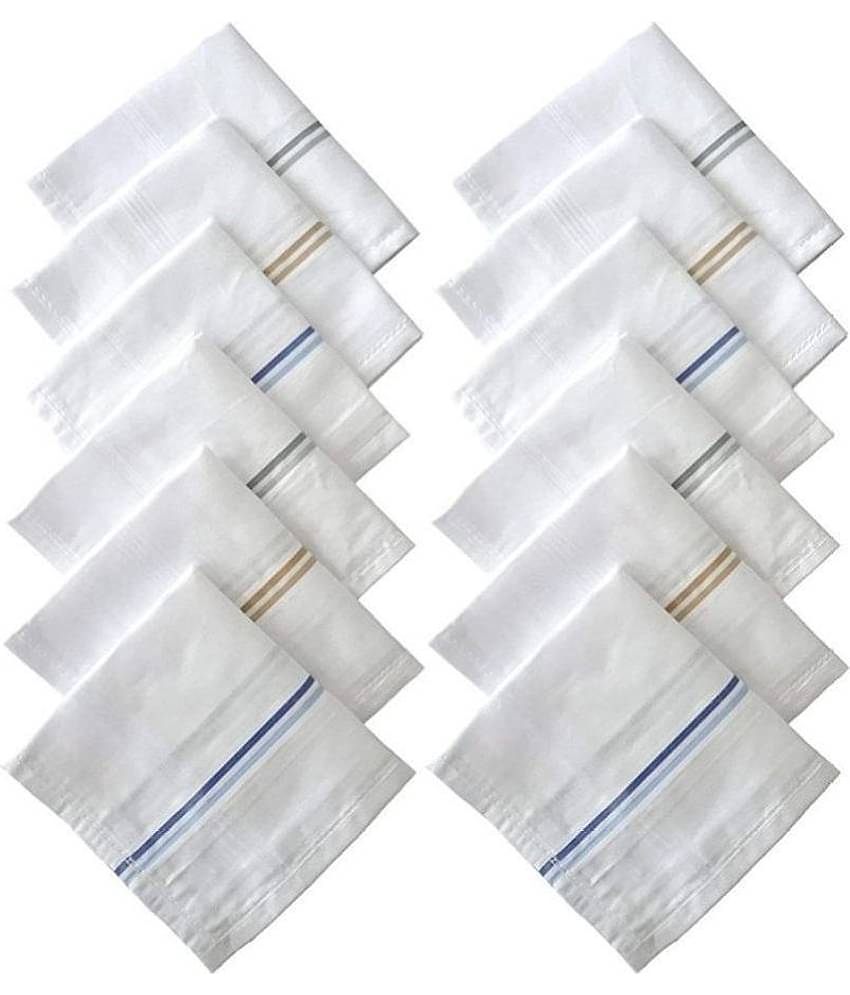 NEWMAN Men's 100% Cotton Handkerchief For Men Set of 12 PCs_size: 44 cm × 44 cm