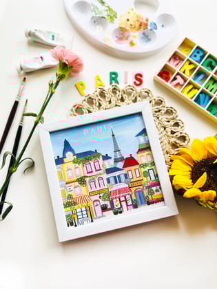 Paris Mini Wall Art Frame (Table Top Mount)-White