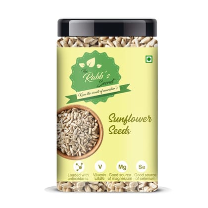 The Rabb's Secret - Raw Sunflower Seeds Jar 450gm for eating - AAA Grade | Protein and Fiber Rich Superfood| (Sunflower Seeds, 450)