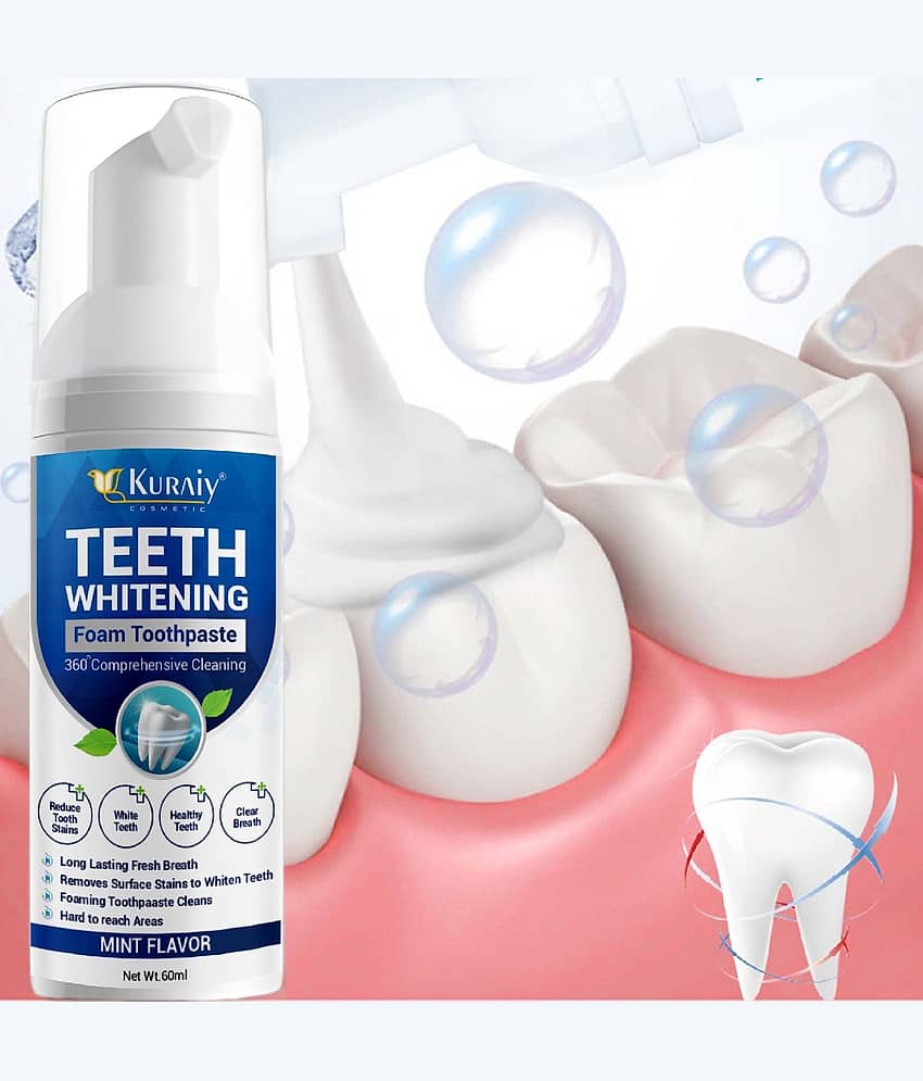 KURAIY Teeth Whitening Oral Hygiene Breath Toothpaste Foam 60ML