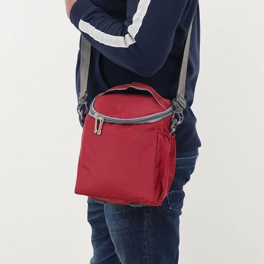 Femora Borosilicate Glass Microwave Safe Square Container Multipurpose Lunch Box for Office, Red, Designer Lunch Box, 300 Ml (Set of 3)