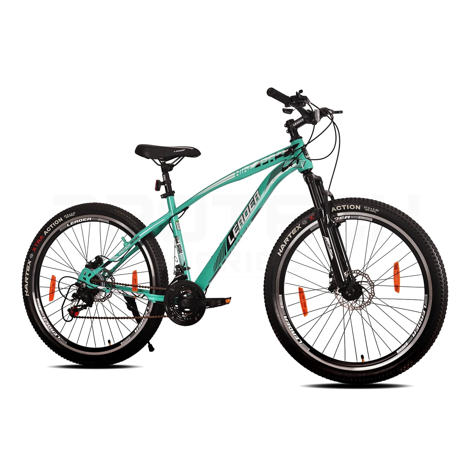 Leader Hike Pro 27.5T [21-Speed] MTB Cycle With Dual Disc Brake And Front Suspension 27.5 T Hybrid Cycle/City Bike (21 Gear, Green)