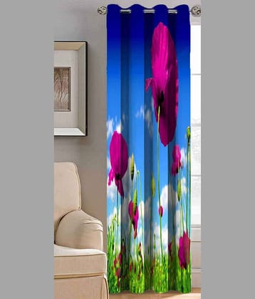 BELLA TRUE Printed Semi-Transparent Curtain 5 ft Pack of 1 Multicolor