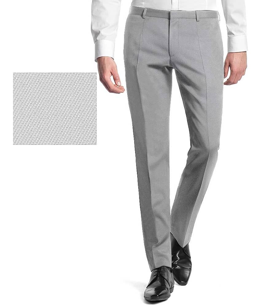 Gwalior Suitings White Poly Blend Unstitched Pant Pc