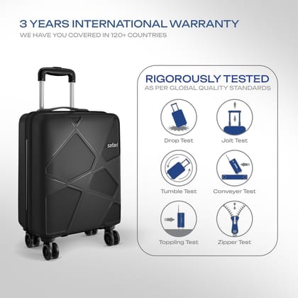 Pentagon Pro 8 Wheels 55Cm Cabin Trolley Bag Hard Case Polypropylene, 360º Wheeling Carry on Luggage for Men & Women, Travel Bag, Suitcase for Travel, Trolley Bags for Travel, Black_assorted colour