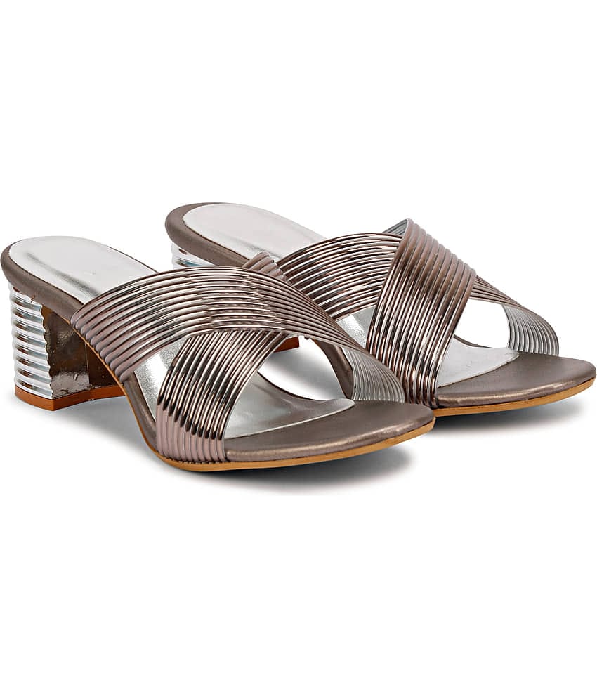 Saheb - Silver Women's Slip On Heels