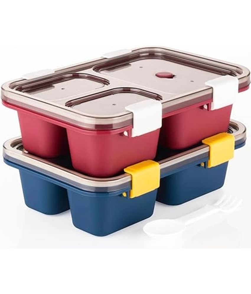 analog kichenware School/College/Office Tiffin Plastic Lunch Box 1 - Container ( Pack of 2 )