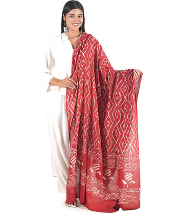 Style 98 Cotton Women Dupatta ( Red , Pack of 1 )