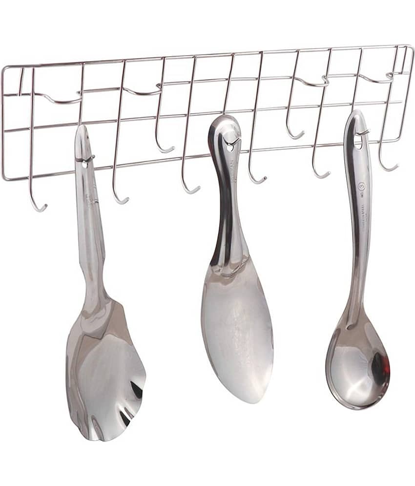 JISUN Multipurpose Stainless Steel Laddle Craddle Hook Rail hooks for Kitchen Prongs Hook Rail  (Pack of 1)